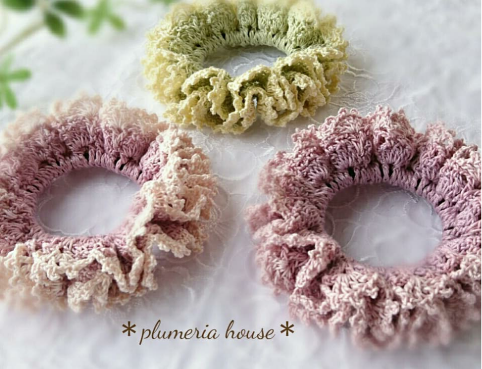 ドイリーシュシュ コレクション かぎ針編み Crochet Room Plumeria House